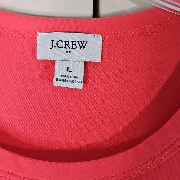 J. Crew Dress Midi Orange With Side Pockets Sleeveless Size Large - Picture 3 of 5